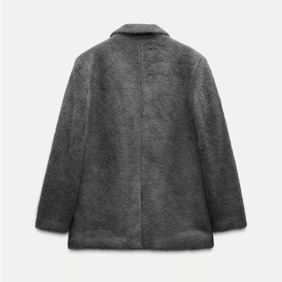 🦋 Bloggers Favorite 🦋 NWT Zara Faux Fur Soft Oversized Straight Cut Blazer M - Picture 12 of 16